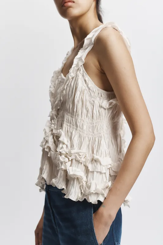 Emmy Ruched Blouse, Ivory sold by Saint Art