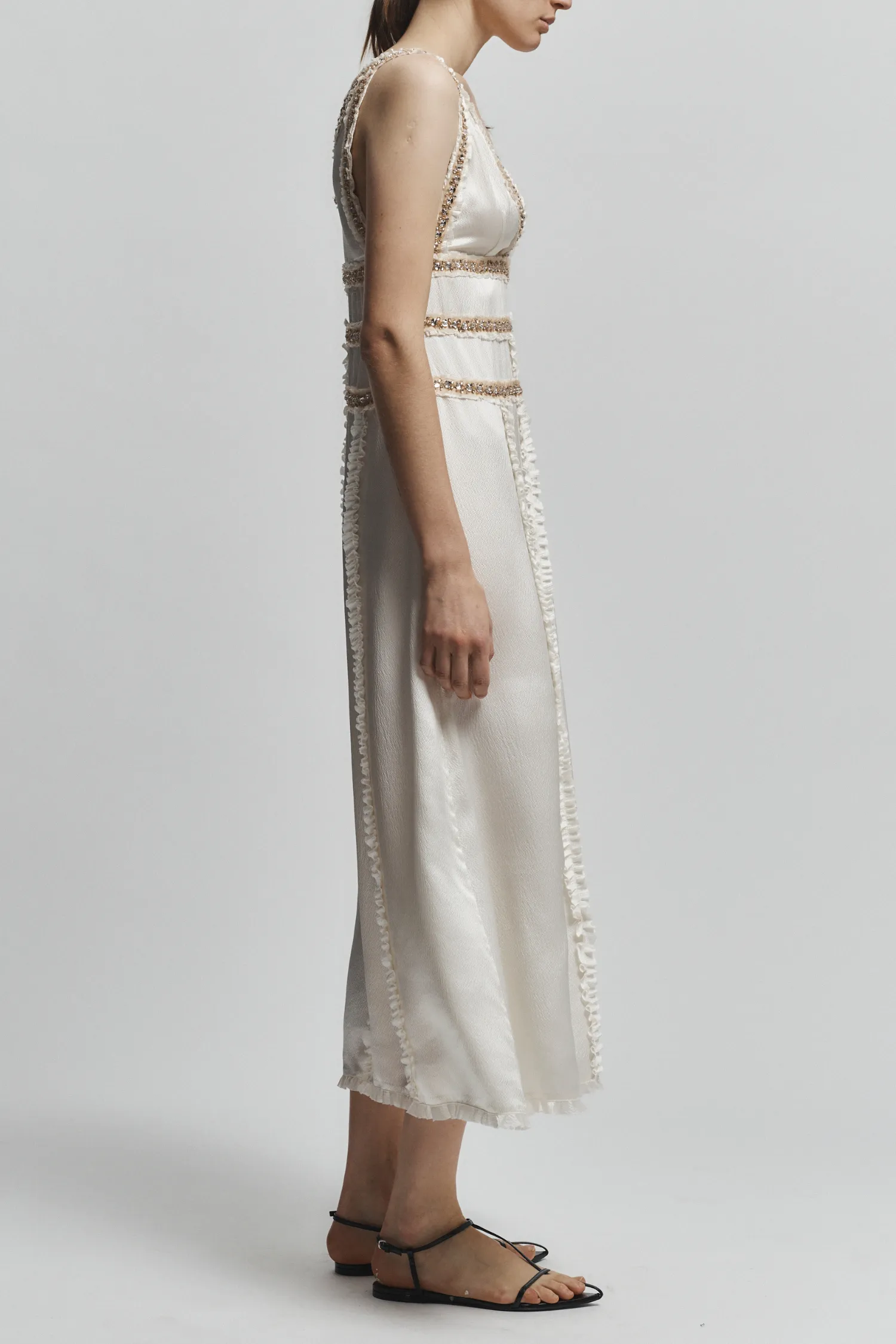 Nola Embellished Silk Dress, Ivory sold by Saint Art product image thumbnail 2