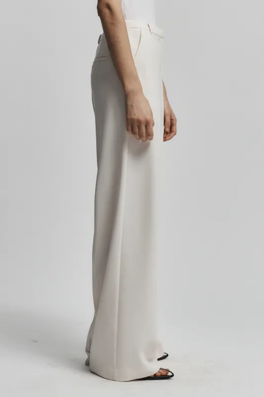 Rhodes Wideleg Pant, Ivory Crepe sold by Saint Art
