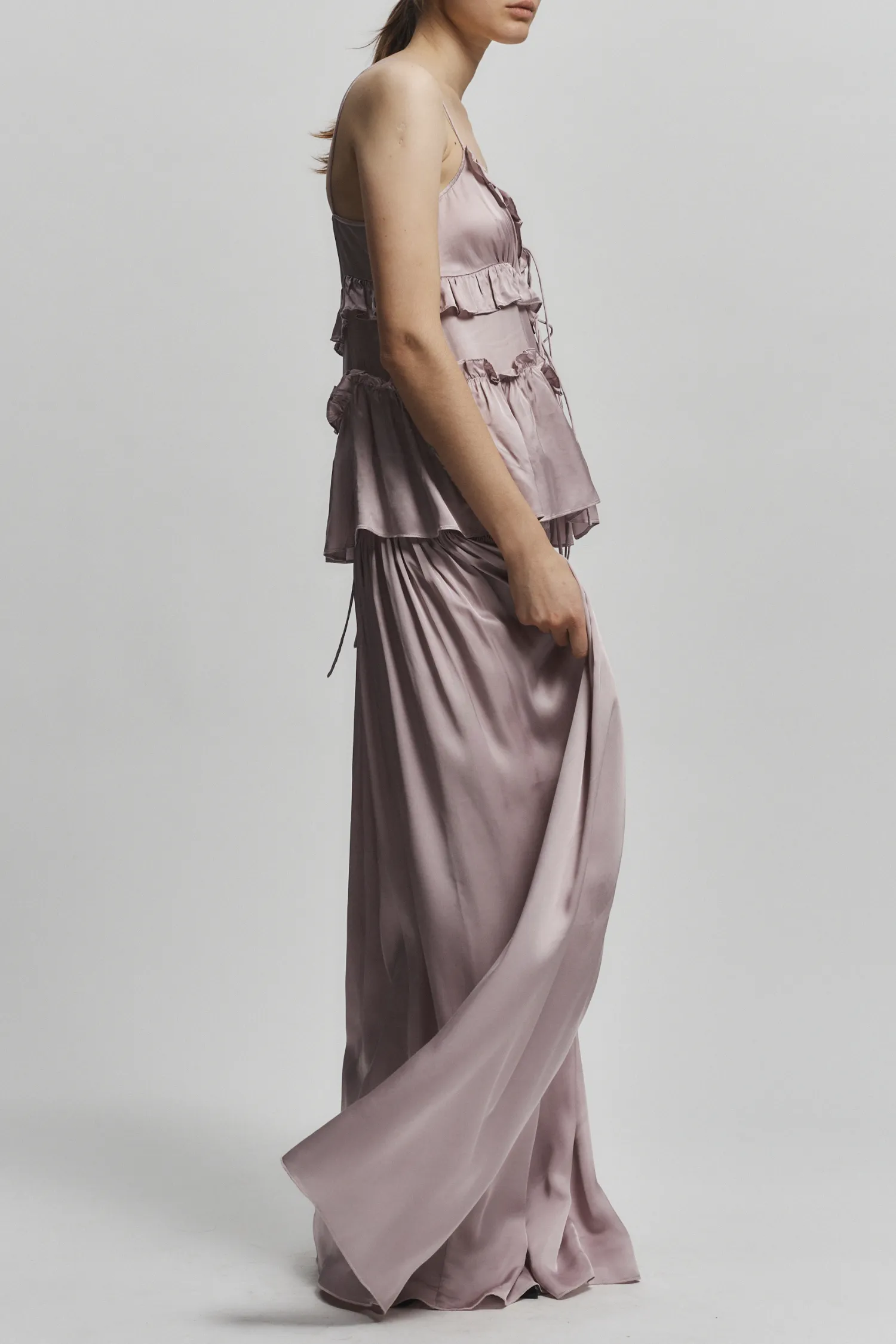 Olive Ruffle Blouse, Dusty Pink sold by Saint Art product image thumbnail 2