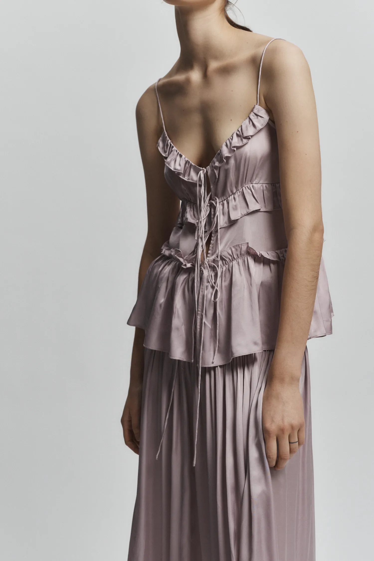 Olive Ruffle Blouse, Dusty Pink sold by Saint Art product image thumbnail 5