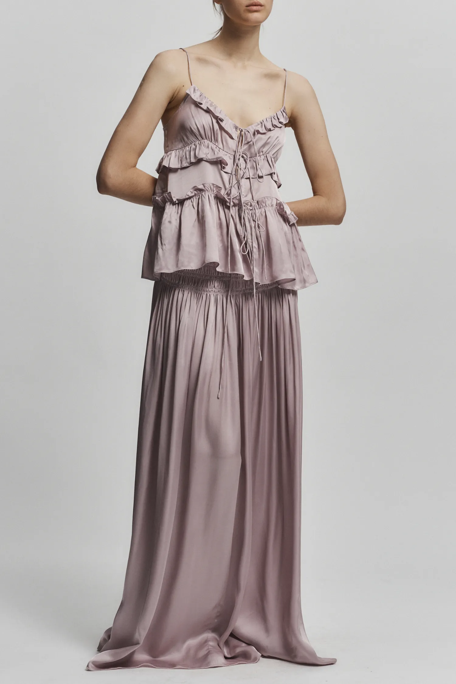 Olive Ruffle Blouse, Dusty Pink sold by Saint Art product image thumbnail 3
