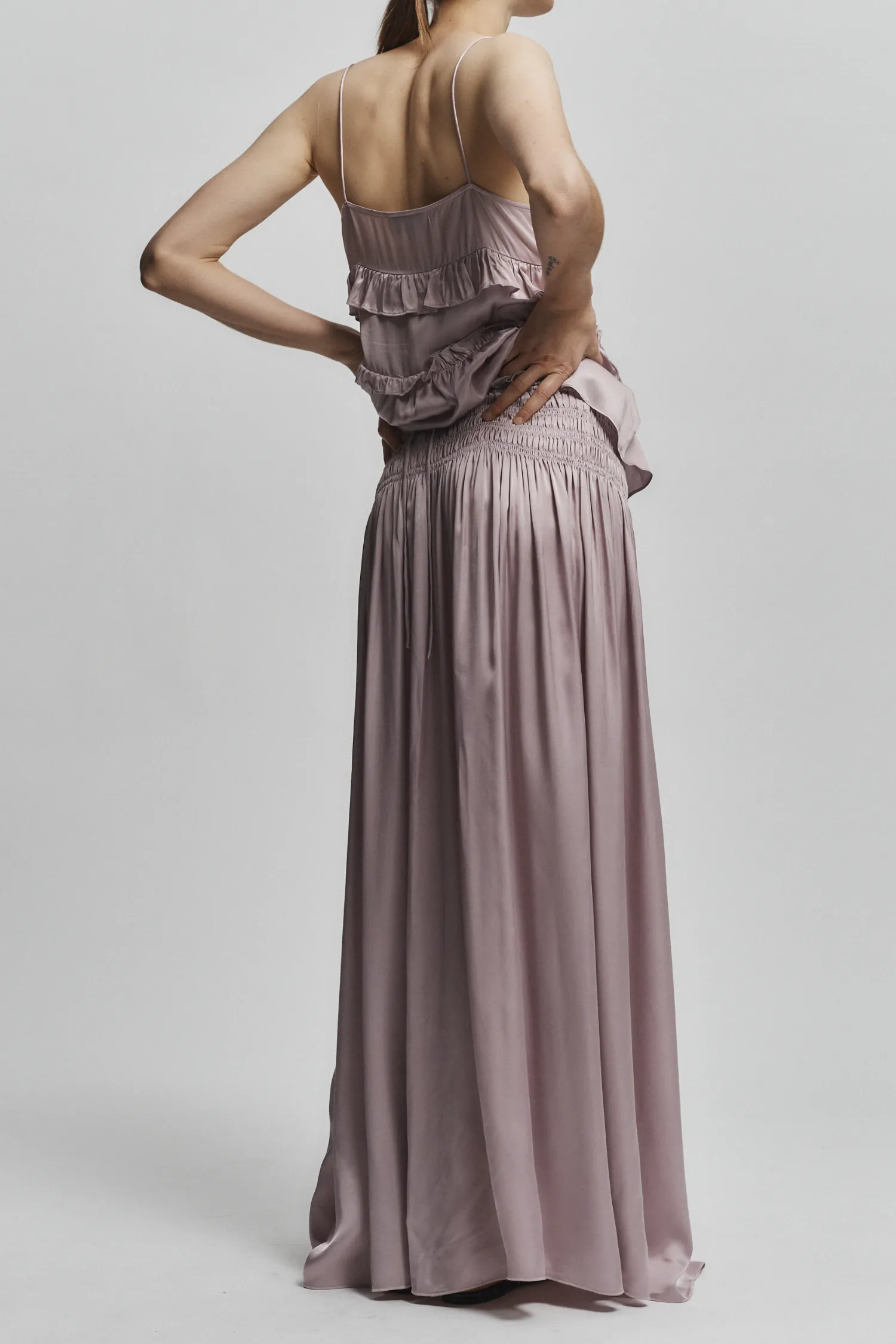 Olive Ruffle Blouse, Dusty Pink sold by Saint Art product image thumbnail 4