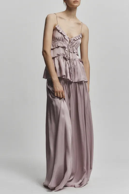 Olive Ruffle Blouse, Dusty Pink sold by Saint Art