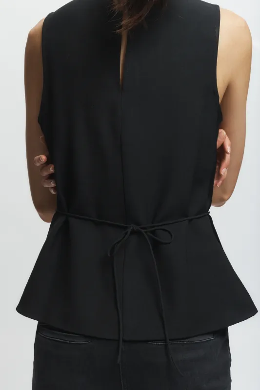 Benson Charmeuse Top, Black made by Saint Art