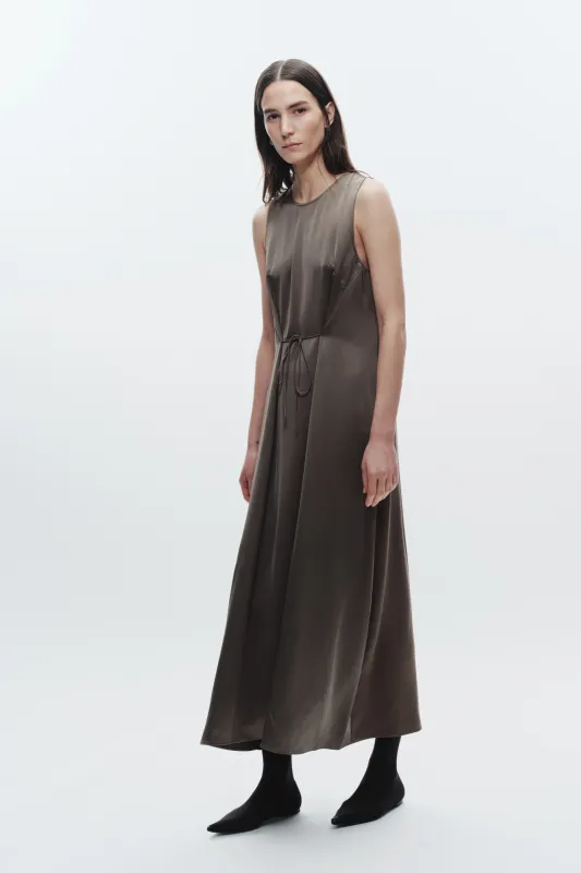 Grant Charmeuse Maxi Dress, Dusty Olive made by Saint Art