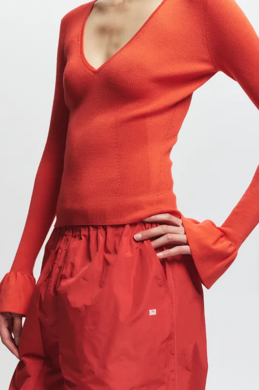 Watson Ruffle Knit Sweater, Grenadine made by Saint Art