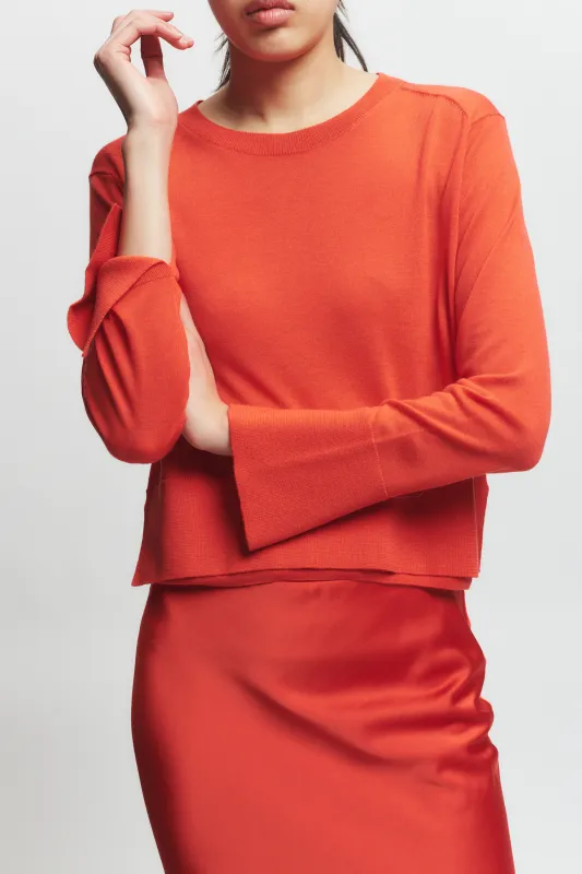 Elodie Layered Crewneck Knit, Grenadine sold by Saint Art