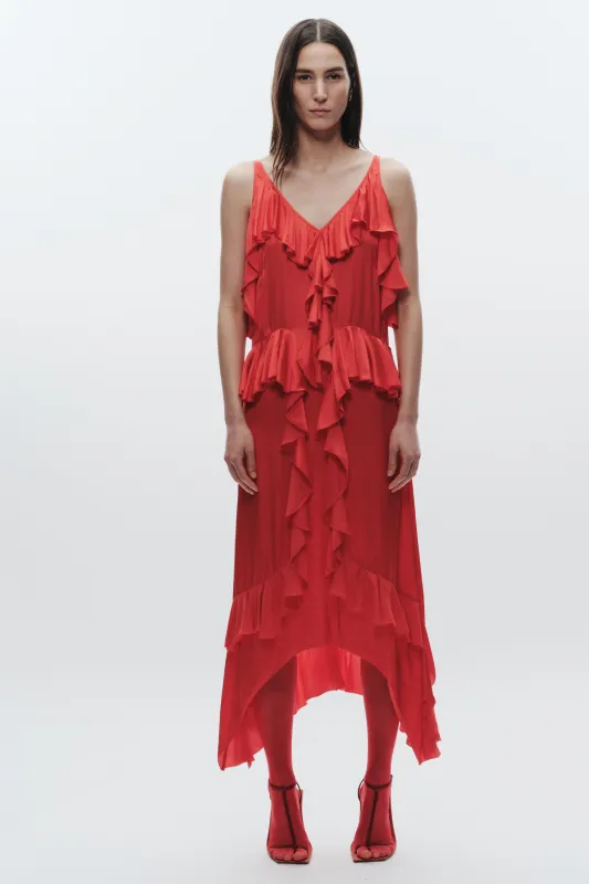 Gavin Ruffled Viscose Dress, Grenadine made by Saint Art