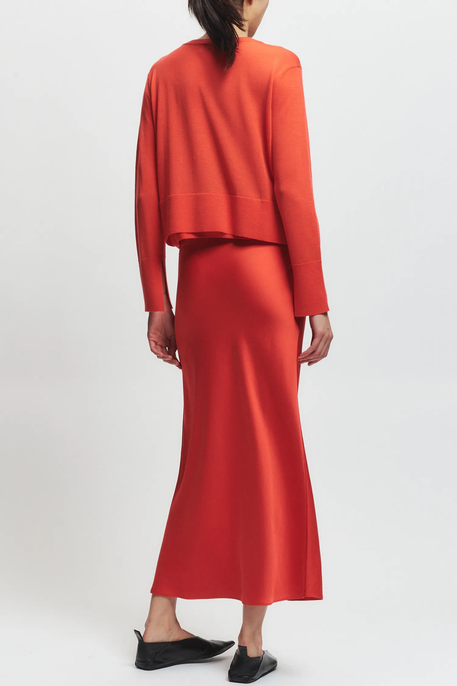 Talia Charmeuse Maxi Skirt, Grenadine sold by Saint Art product image thumbnail 4