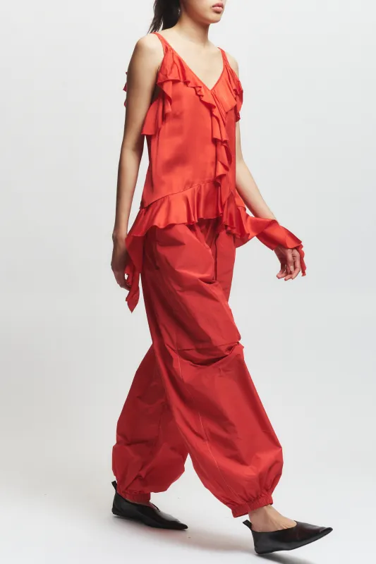 Cade Ruffled Viscose Top, Grenadine made by Saint Art