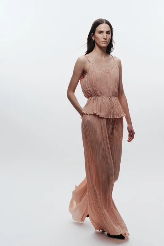 Hendrix Pleated Pant, Peach made by Saint Art