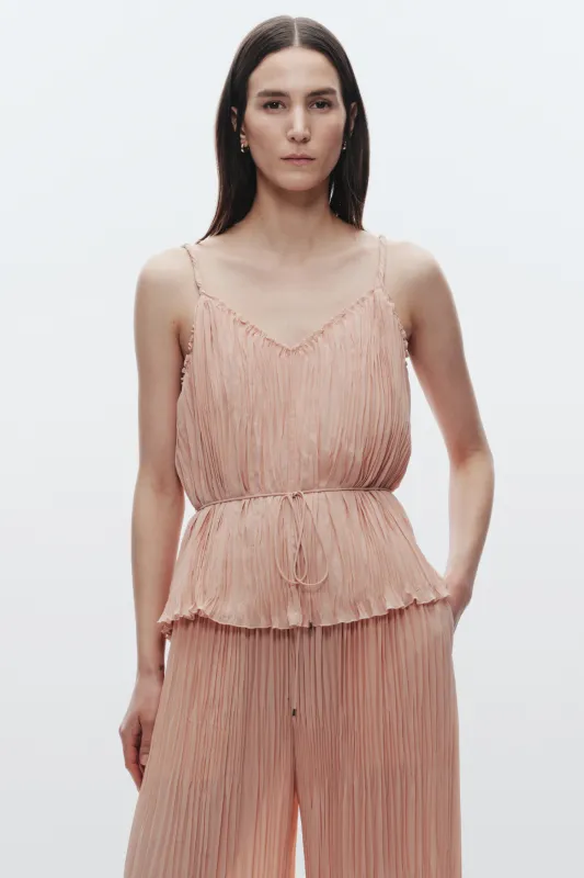 Murphy Pleated Tank Top, Peach made by Saint Art