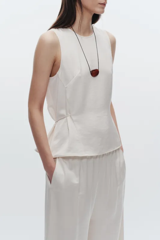 Benson Charmeuse Top, Ivory made by Saint Art
