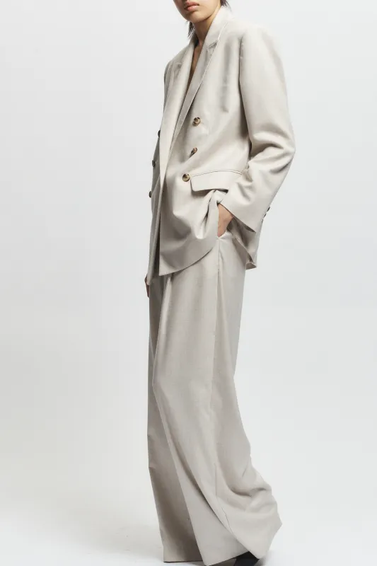 Nevin Mid-Waisted Trouser, Oatmeal made by Saint Art