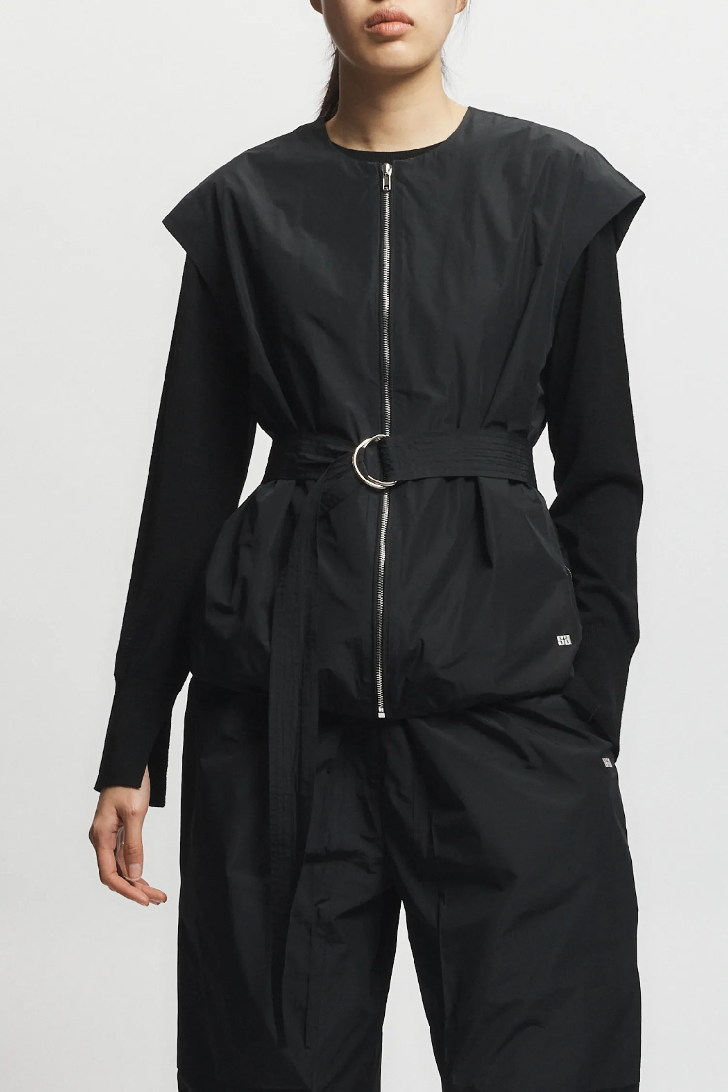 Elijah Oversized Taffeta Vest, Black sold by Saint Art product image thumbnail 2