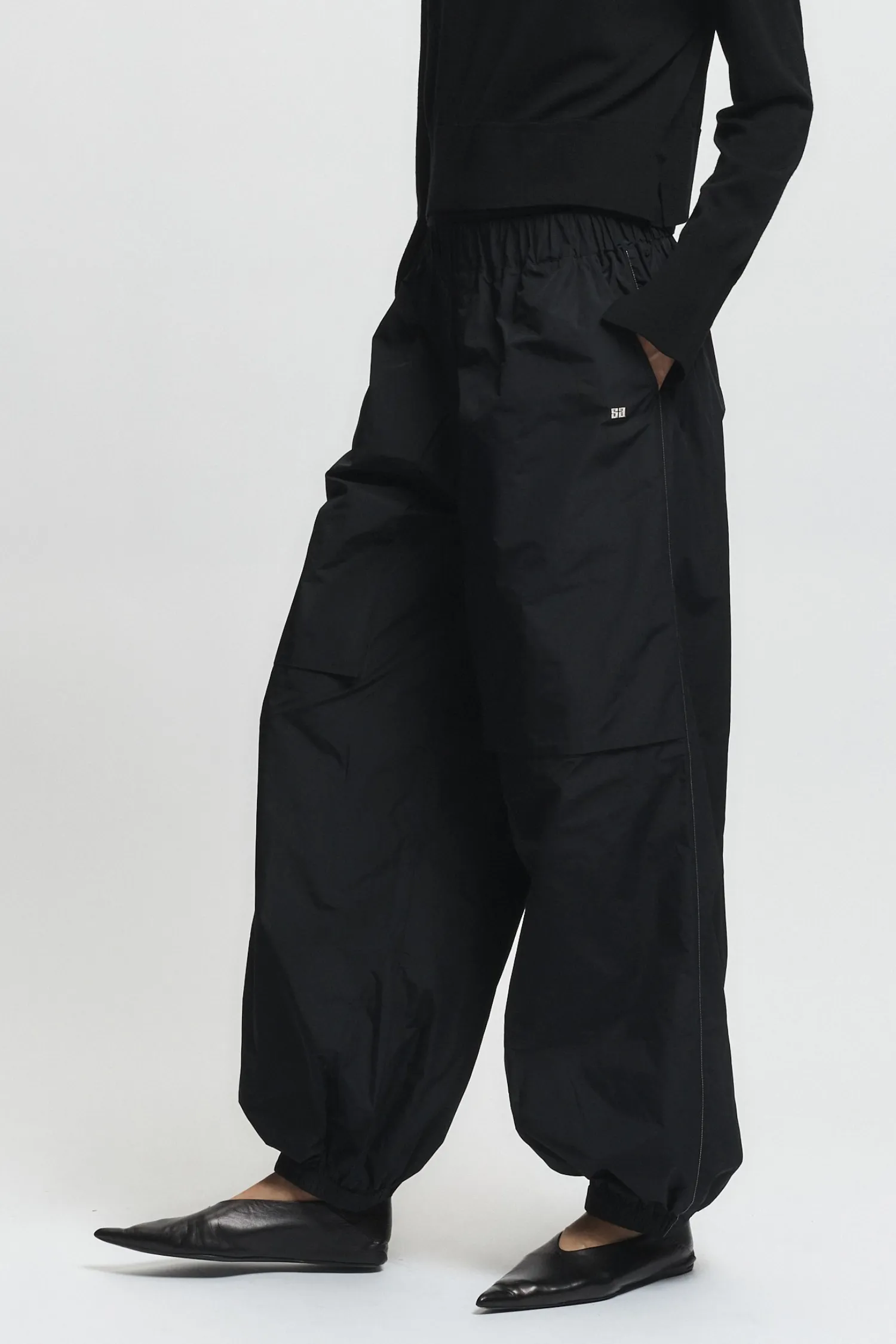 Clyde Oversized Taffeta Pant, Black sold by Saint Art product image thumbnail 3