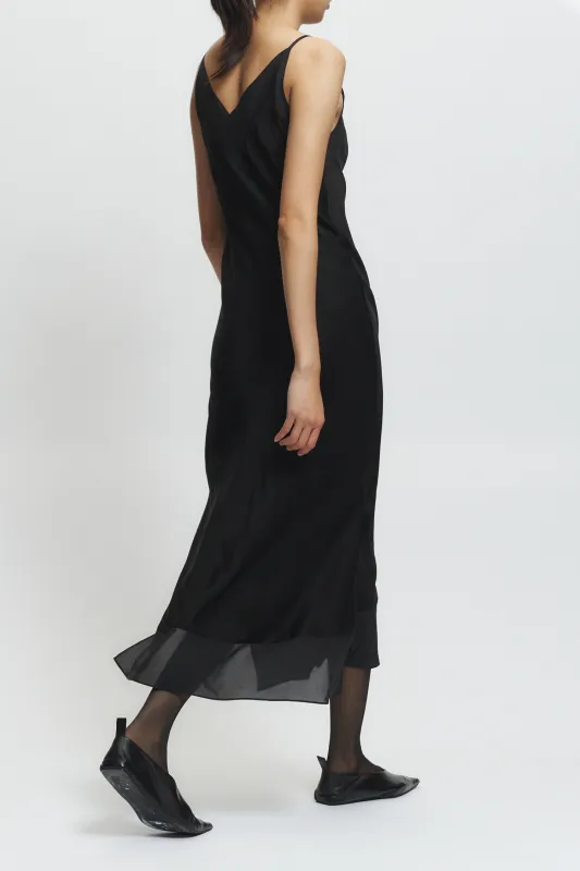 Vinza Slip Dress, Black made by Saint Art