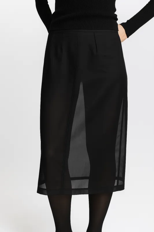 Idris Semi Sheer Skirt, Black sold by Saint Art