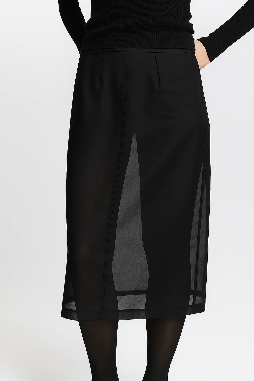 Idris Semi Sheer Skirt, Black sold by Saint Art