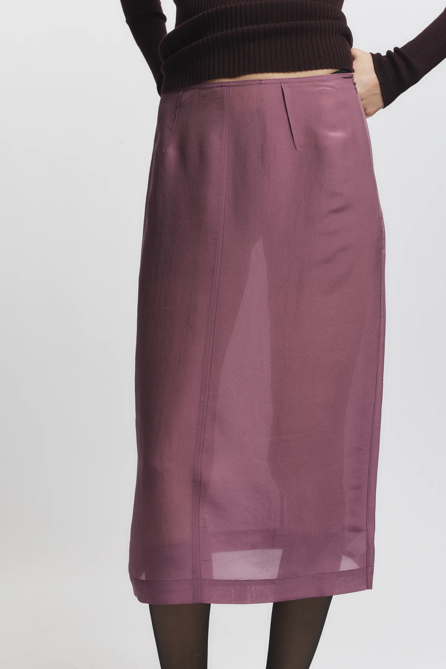Idris Semi Sheer Skirt, Grape sold by Saint Art product image thumbnail 2
