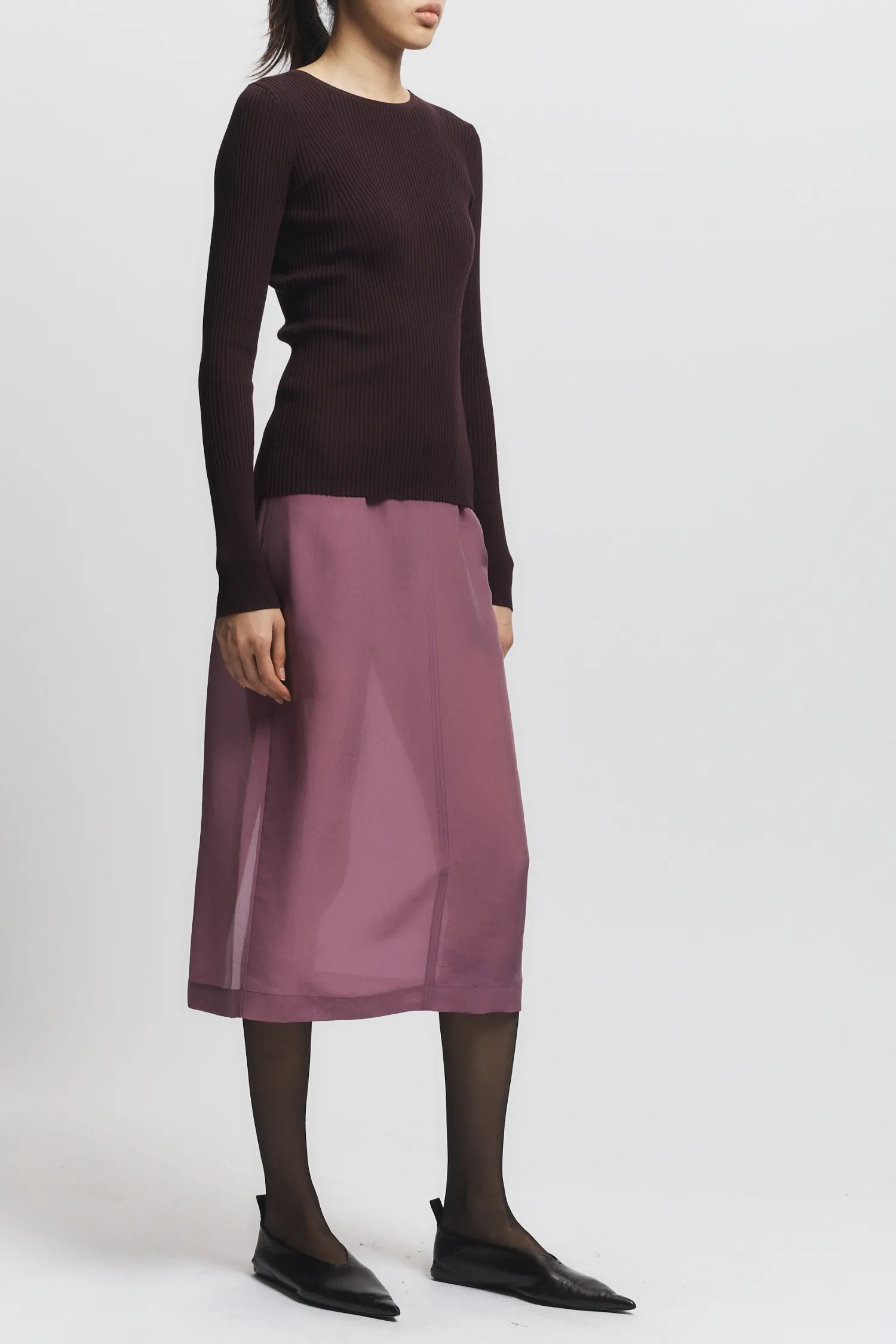 Atlas Rib Crewneck Sweater, Burgundy sold by Saint Art product image thumbnail 4