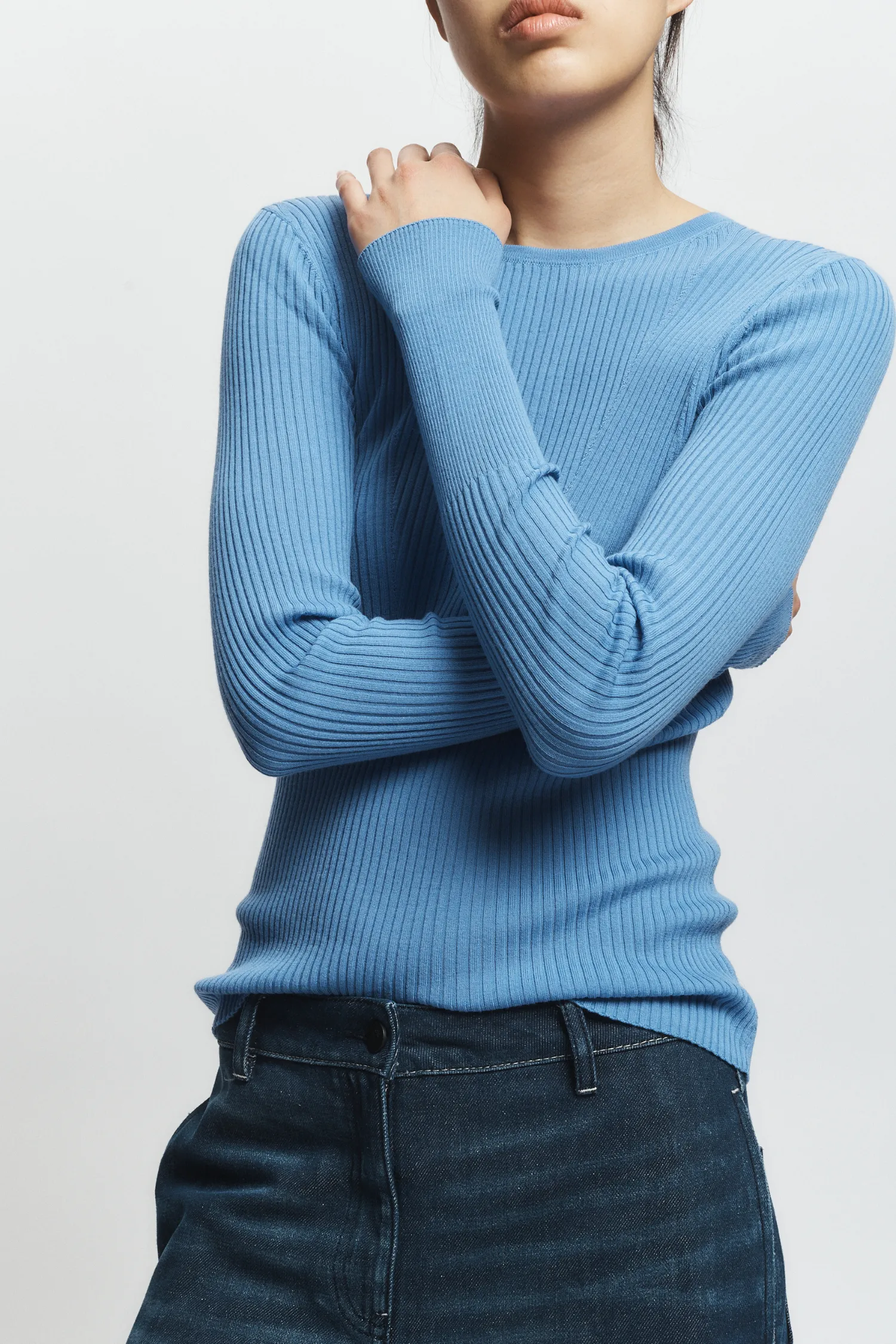 Atlas Rib Crewneck Sweater, Wedgewood sold by Saint Art product image thumbnail 3