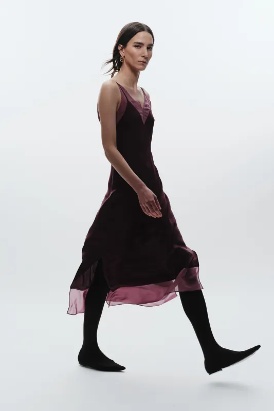 Vinza Slip Dress, Grape made by Saint Art