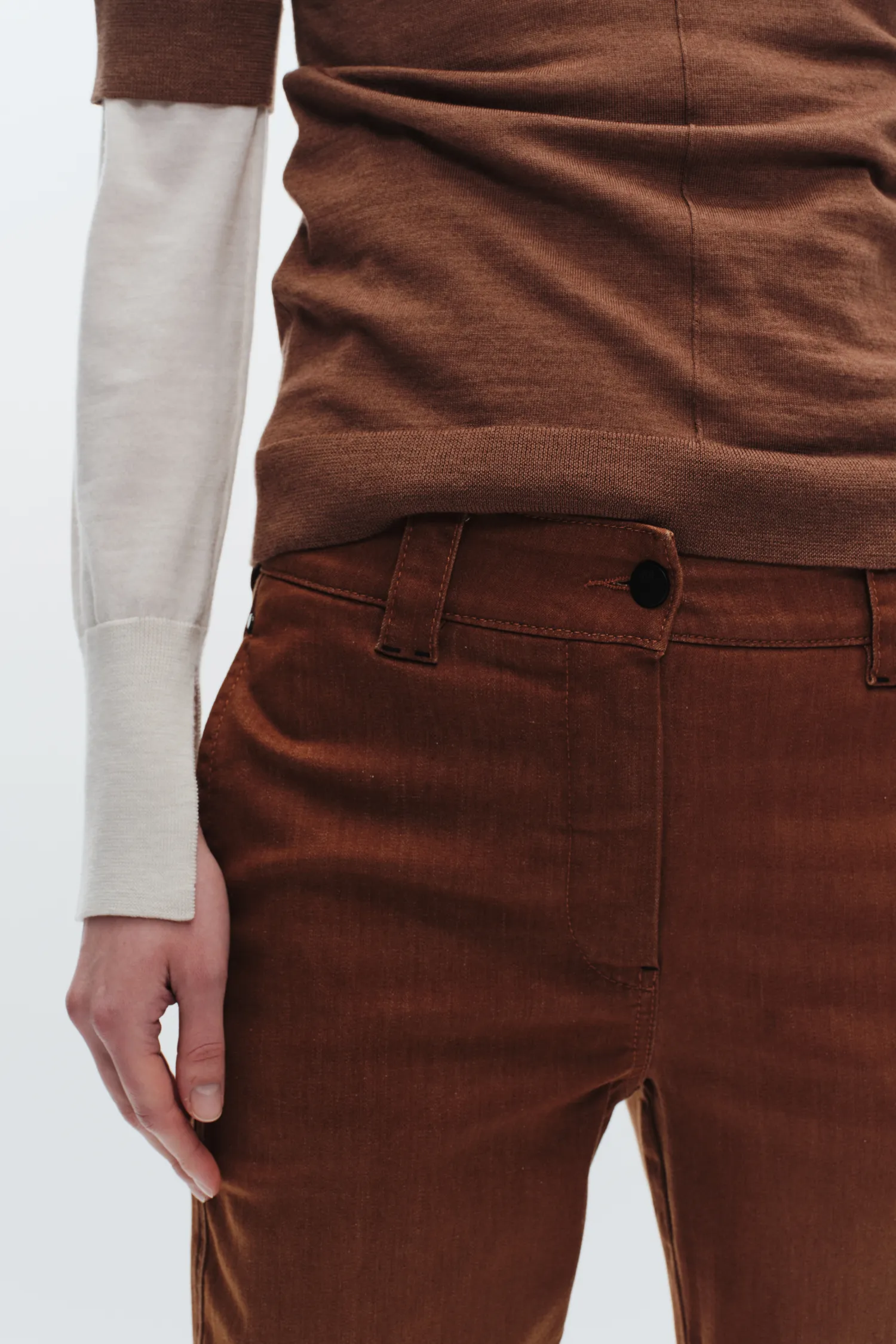 Nessa Denim Pant, Tobacco Wash sold by Saint Art