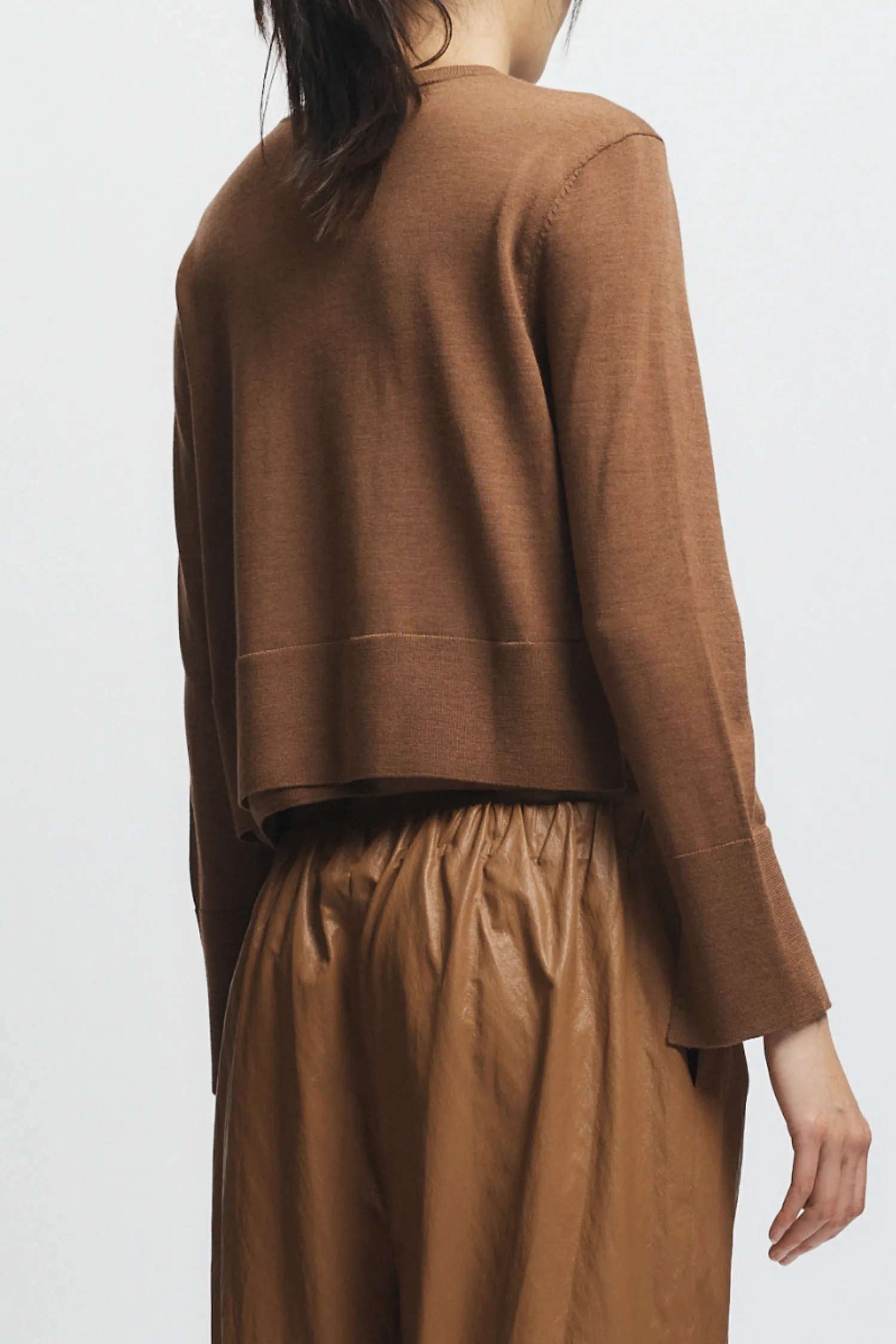 Elodie Layered Crewneck Knit, Clove sold by Saint Art product image thumbnail 2