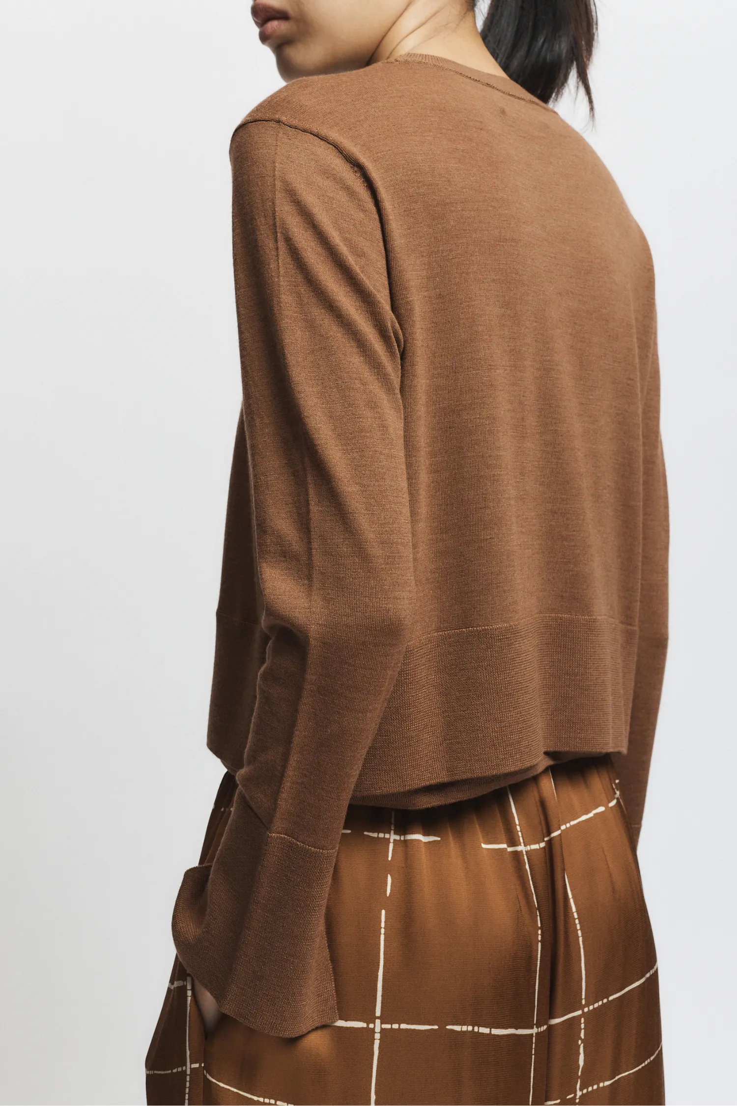 Elodie Layered Crewneck Knit, Clove sold by Saint Art product image thumbnail 4