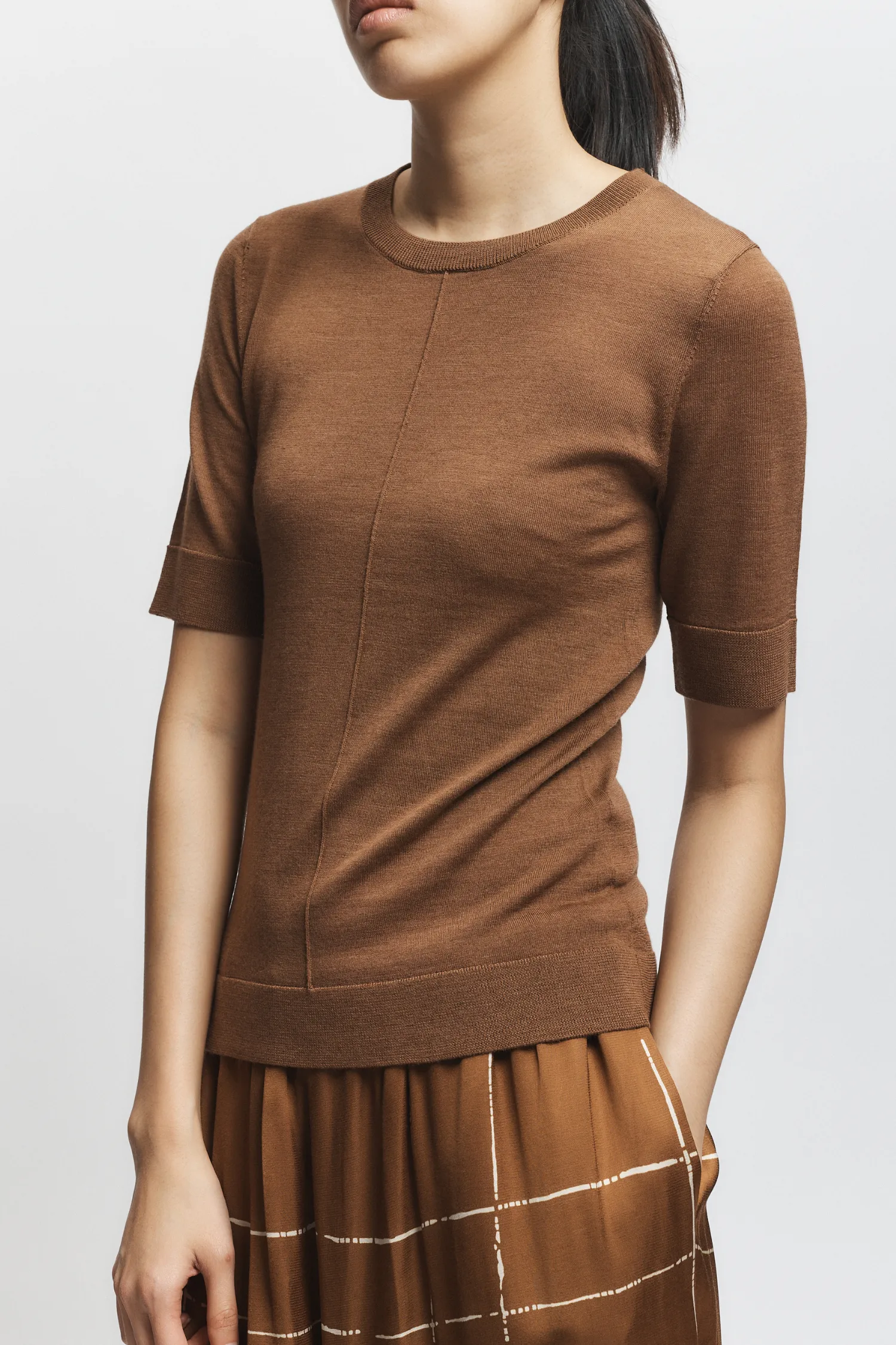 Lucia Short Sleeve Sweater, Clove sold by Saint Art product image thumbnail 2