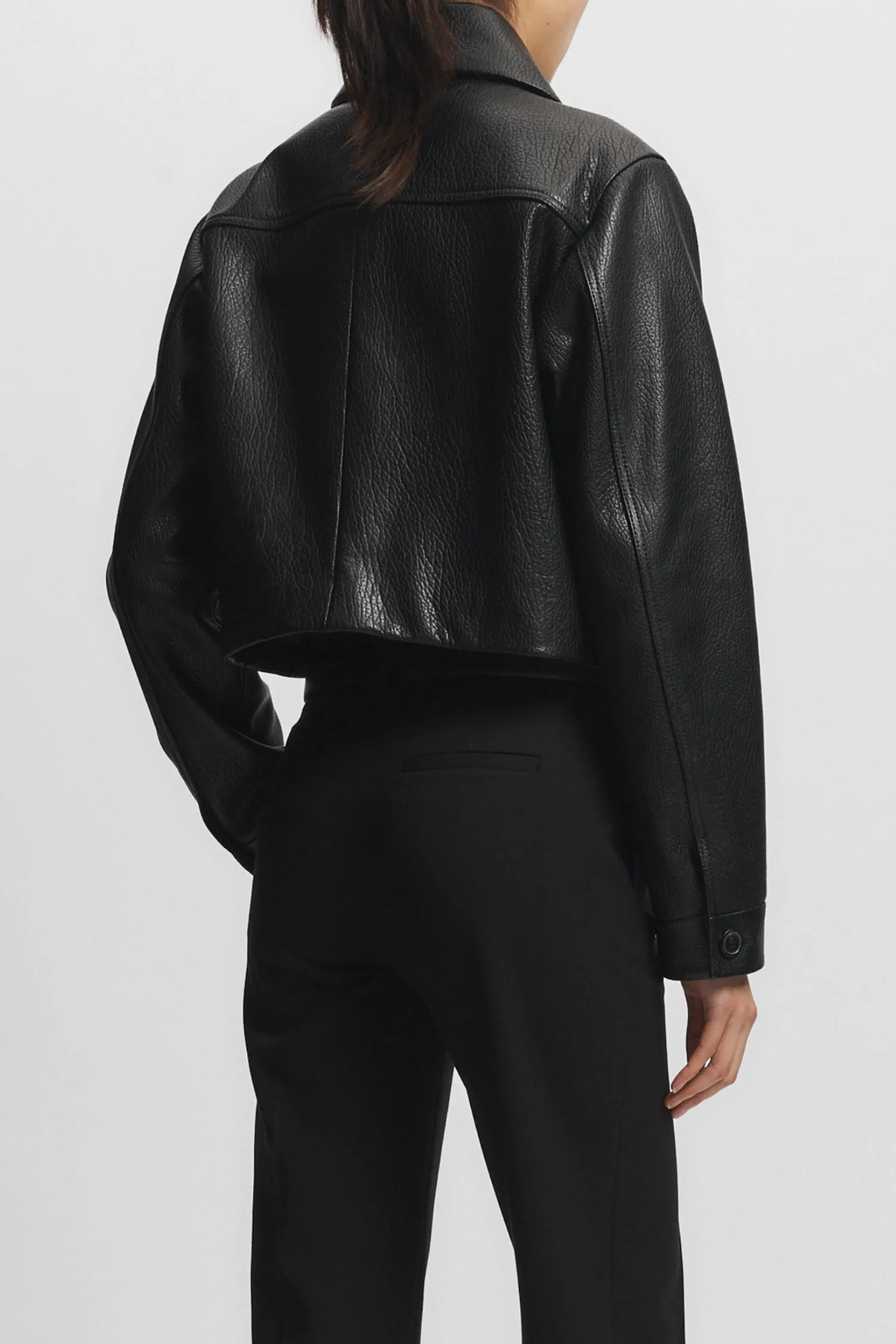 Lomand Crinkle Leather Jacket, Black sold by Saint Art product image thumbnail 3