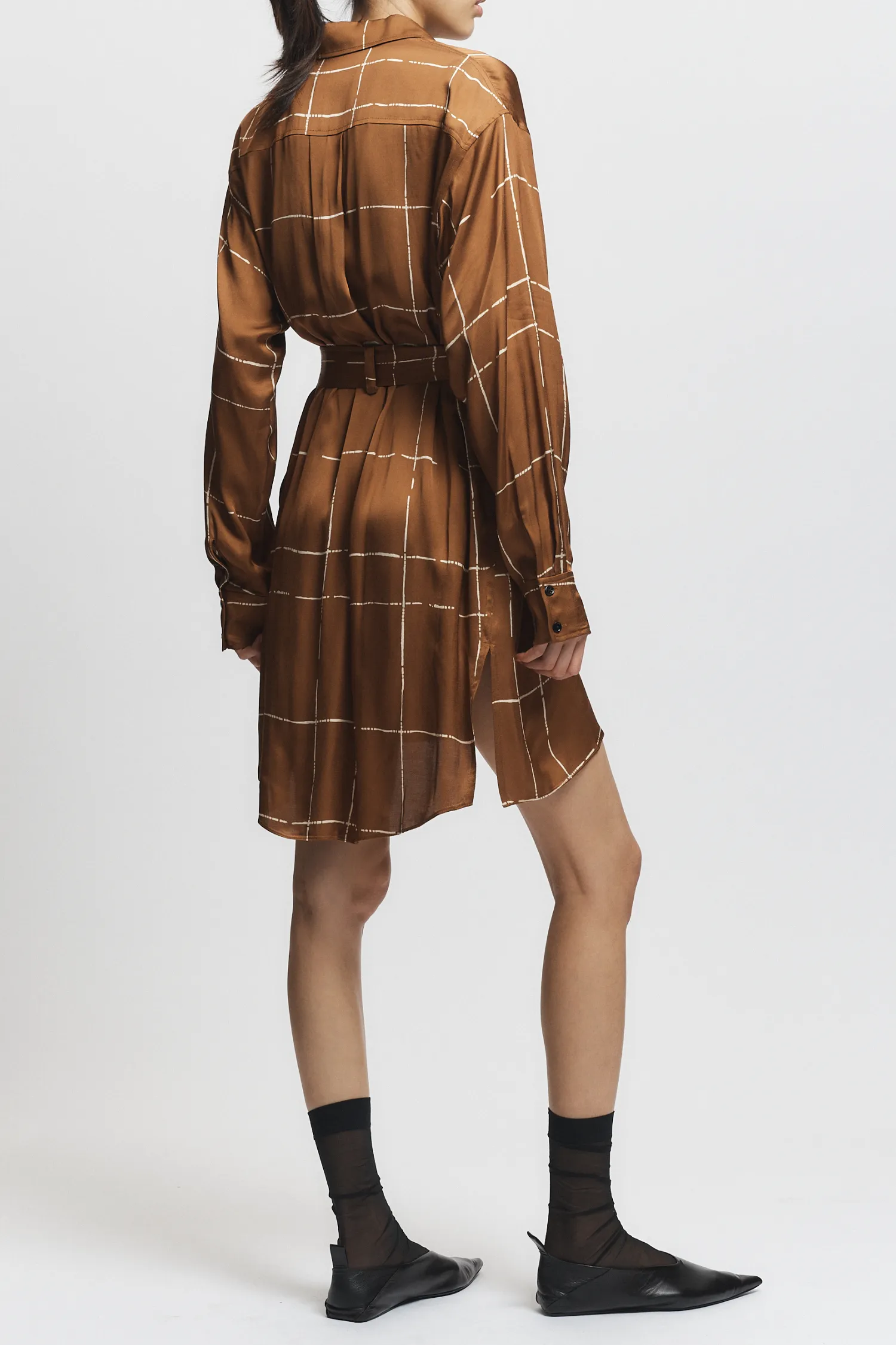 Enzo Belted Shirt Dress, Ginger sold by Saint Art product image thumbnail 3