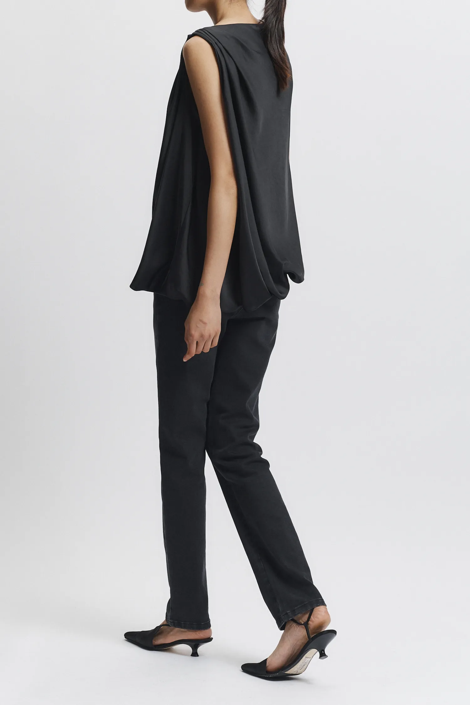 Henrik Draped Blouse, Black sold by Saint Art product image thumbnail 2