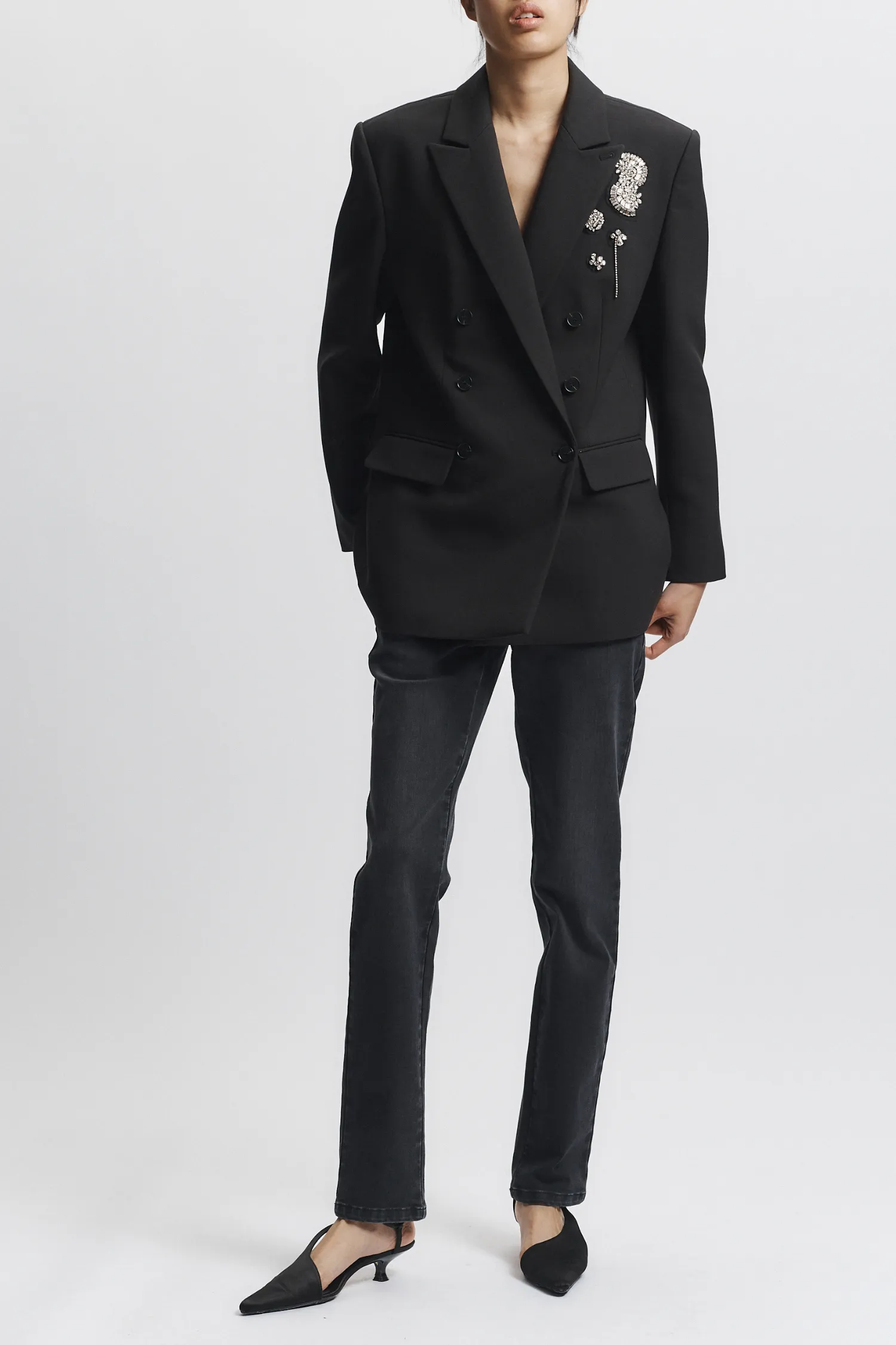 Tanner Embellished Blazer, Black sold by Saint Art product image thumbnail 2