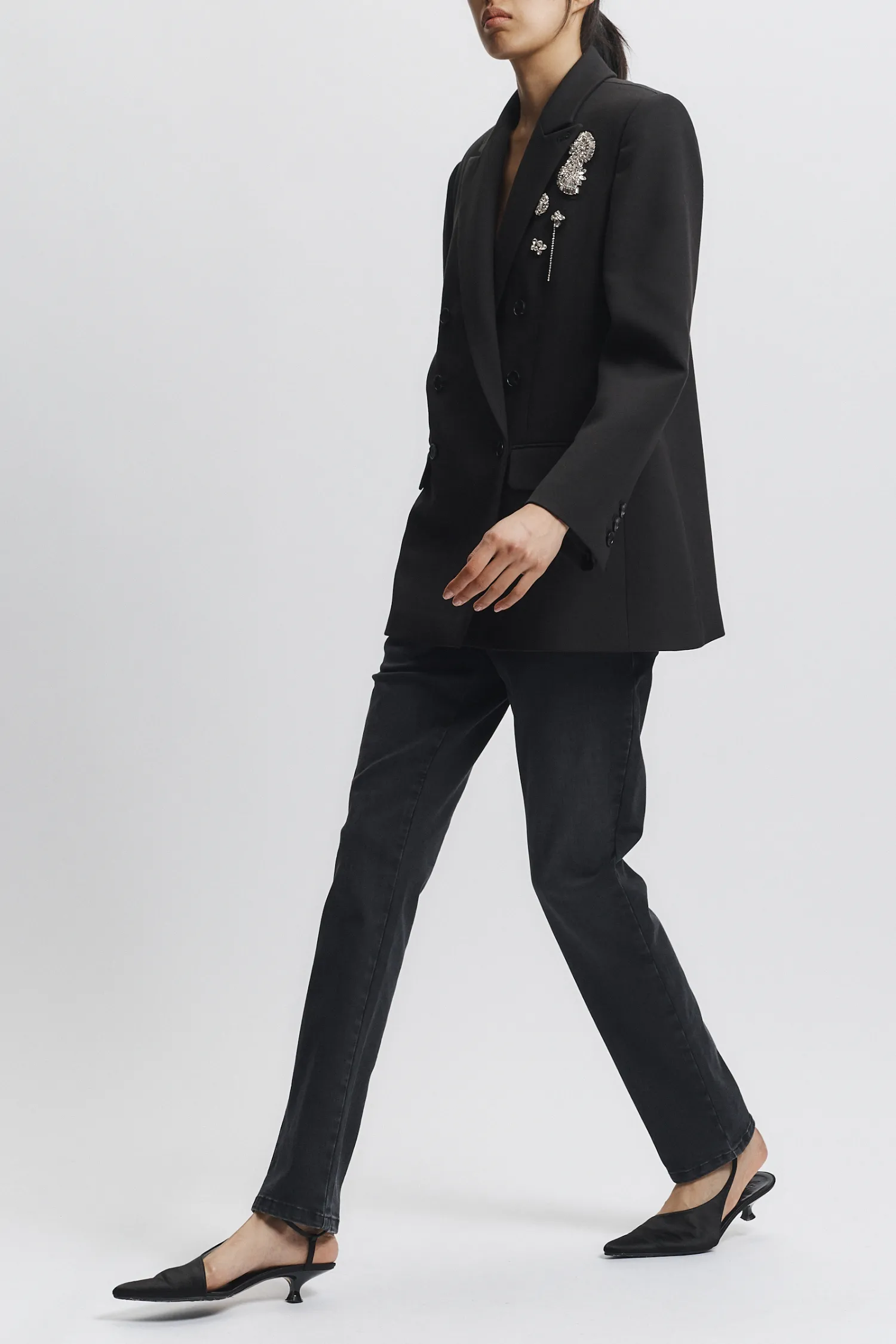 Tanner Embellished Blazer, Black sold by Saint Art product image thumbnail 3