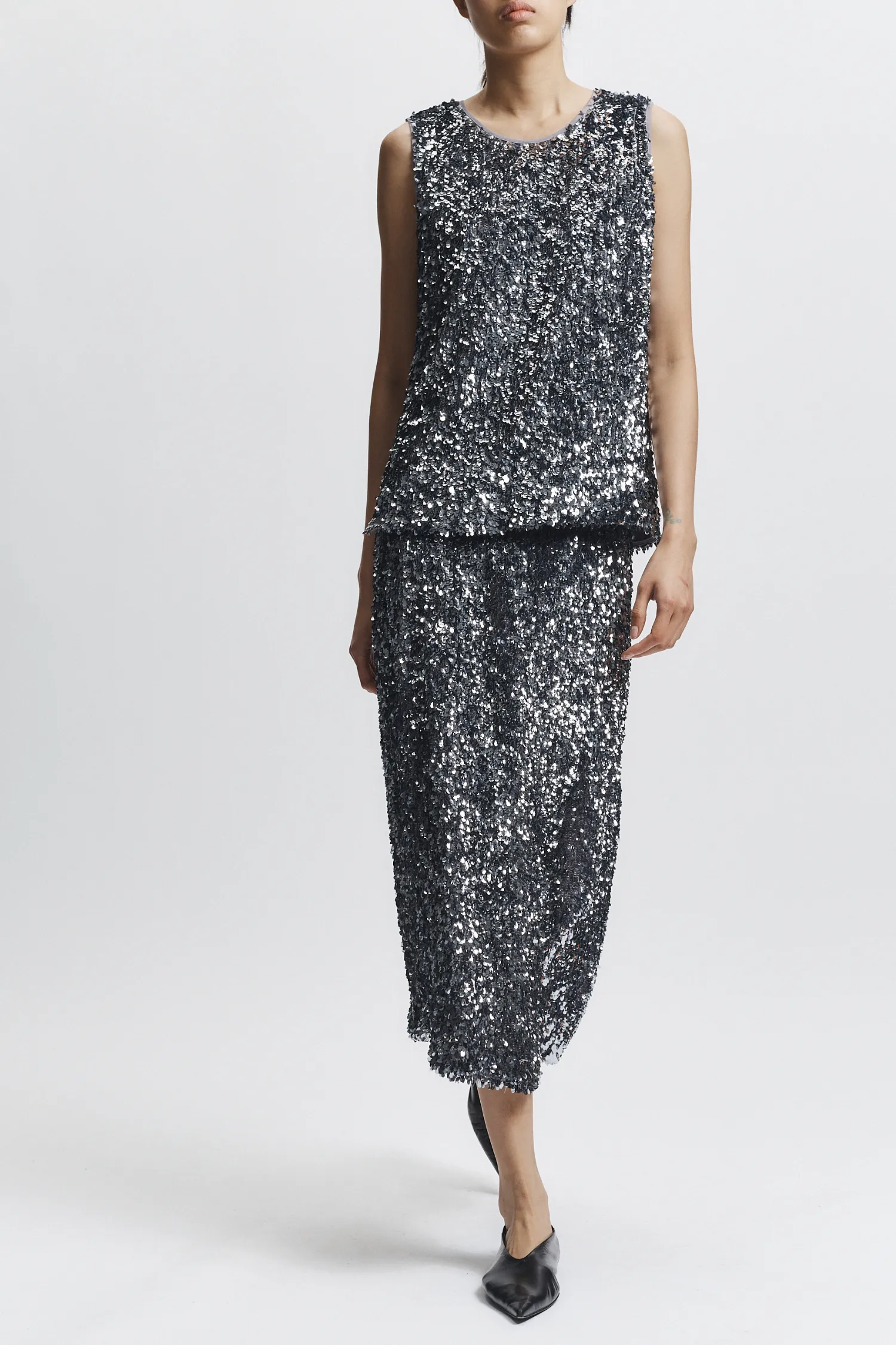 Nylah Teardrop Skirt, Silver sold by Saint Art