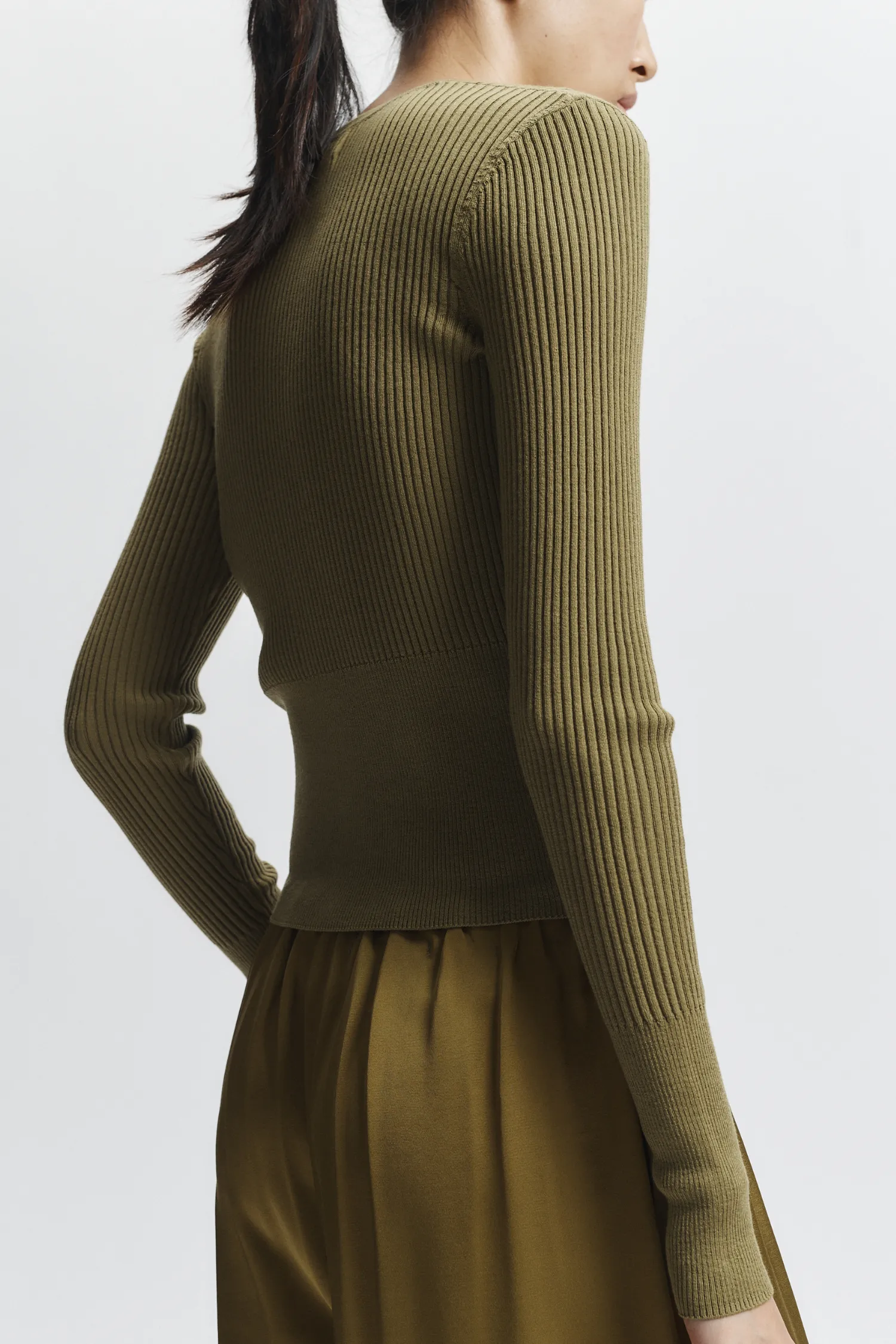 Braylon Rib Cardigan Sweater, Chartreuse sold by Saint Art