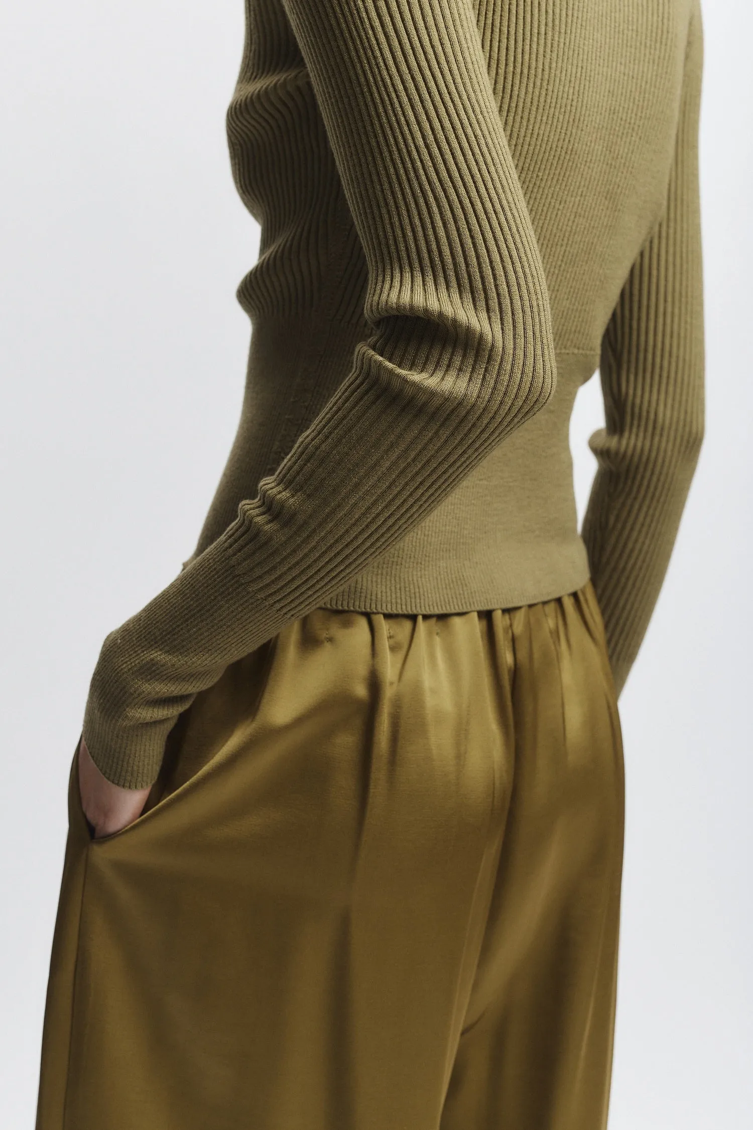 Braylon Rib Cardigan Sweater, Chartreuse sold by Saint Art product image thumbnail 3