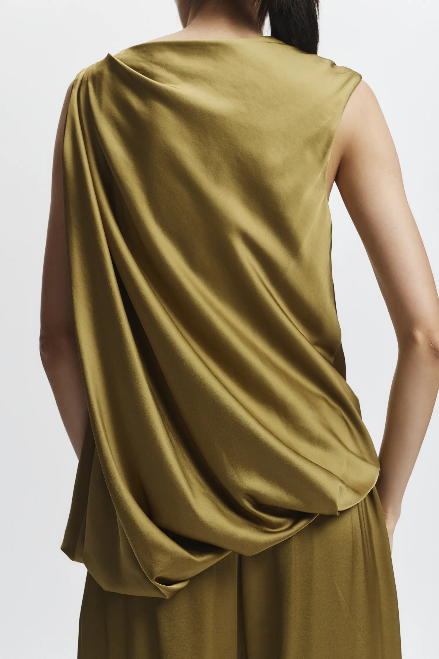 Henrik Draped Blouse, Moss sold by Saint Art product image thumbnail 3