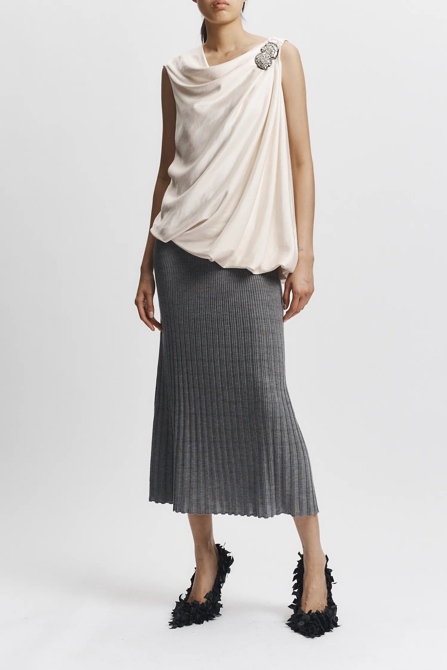 Henrik Draped Blouse, Ivory sold by Saint Art product image thumbnail 4