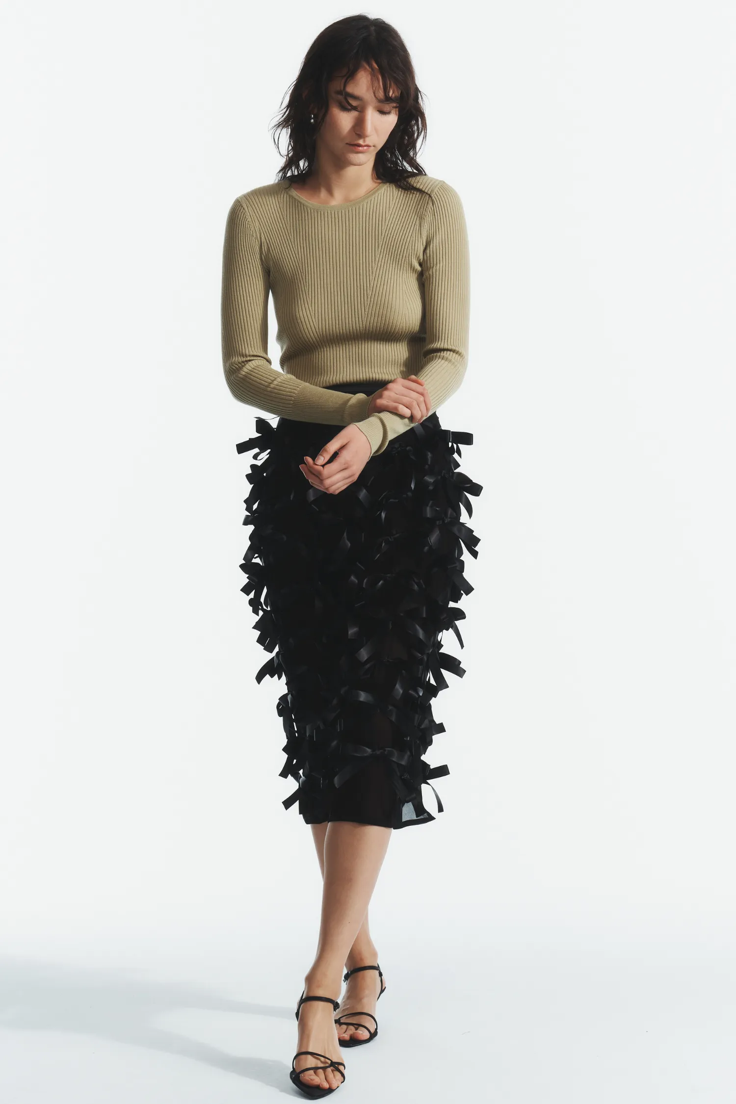 Atlas Rib Crewneck Sweater, Celery sold by Saint Art product image thumbnail 2