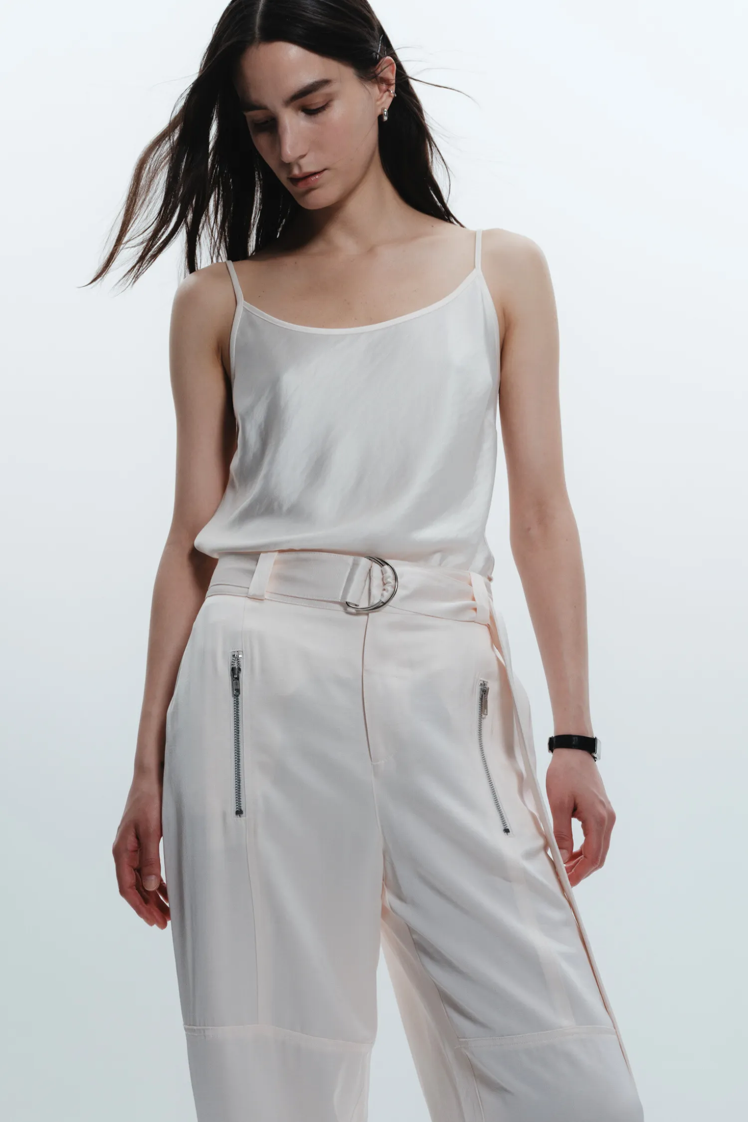 Courtney Mid Rise Charmeuse Pant sold by Saint Art