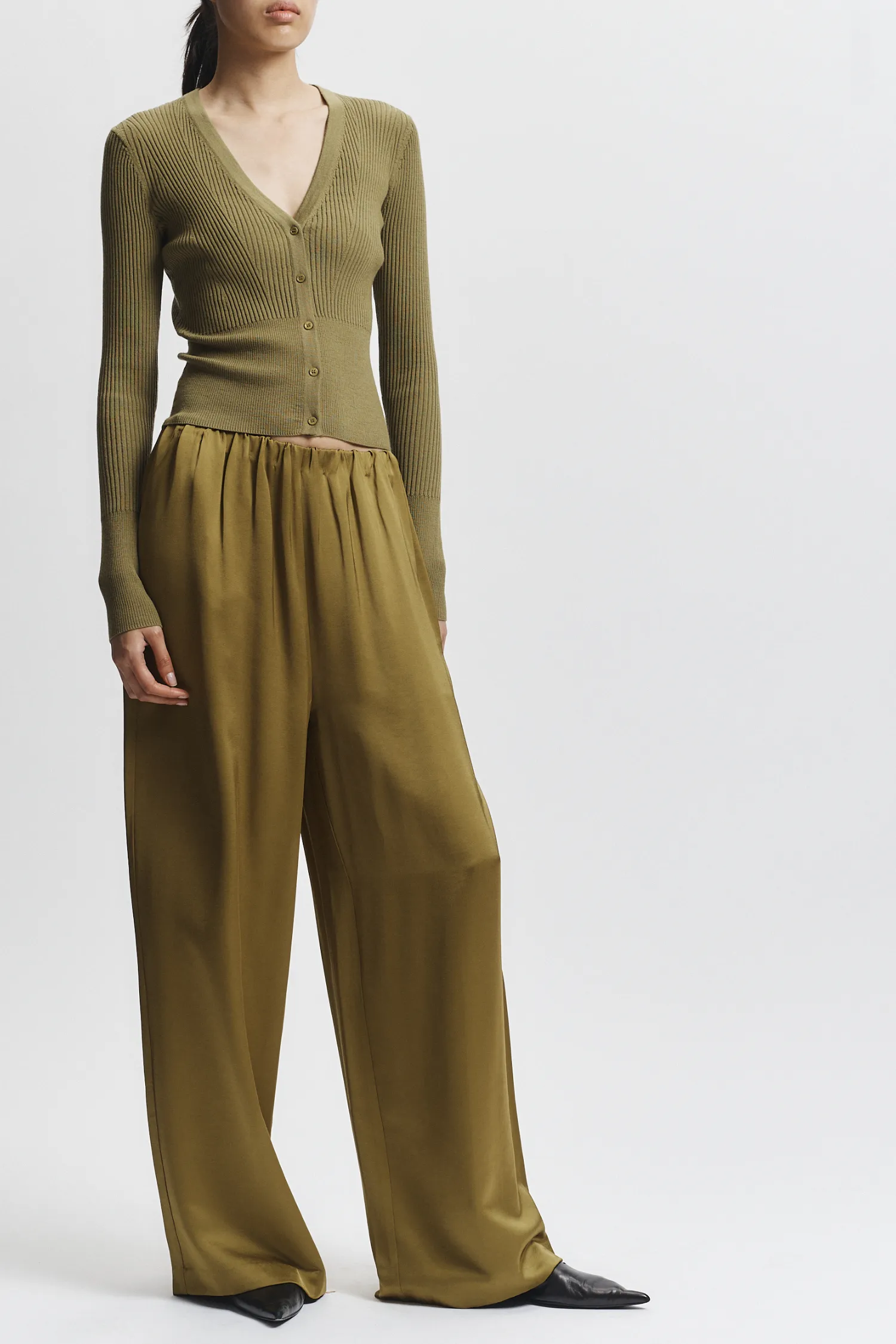 Paige Pull on Pant, Moss sold by Saint Art
