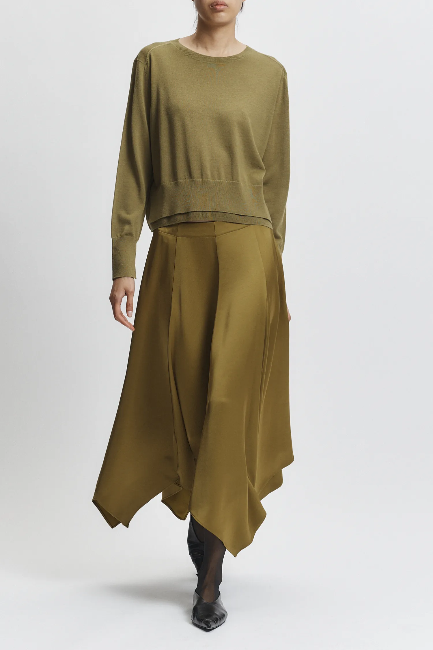 Landon Panel Skirt, Moss sold by Saint Art