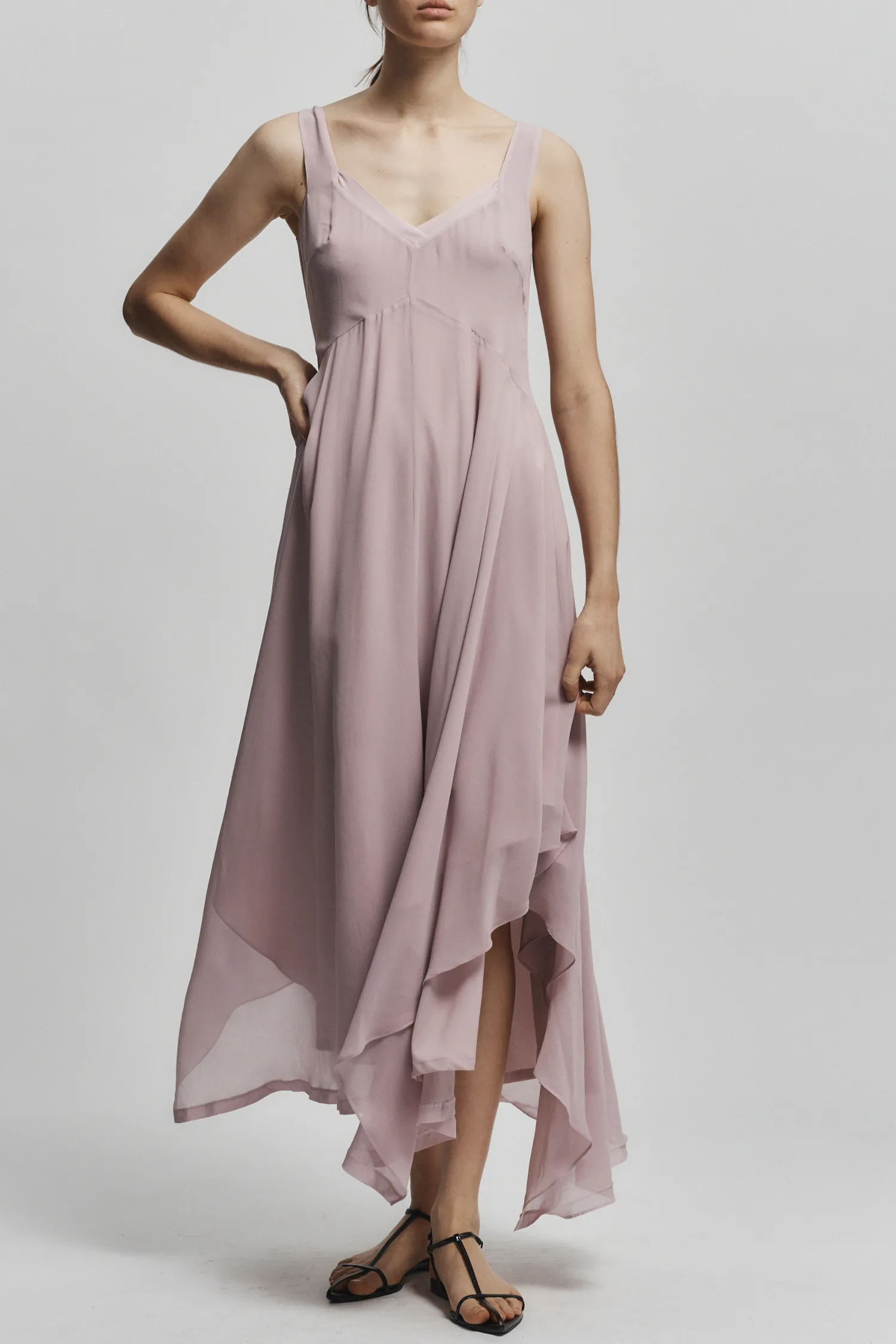 Riley Handkerchief Dress, Dusty Pink sold by Saint Art
