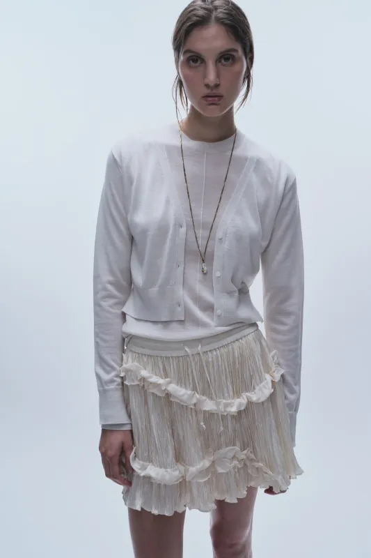 Grace Ruched Mini Skirt, Ivory made by Saint Art