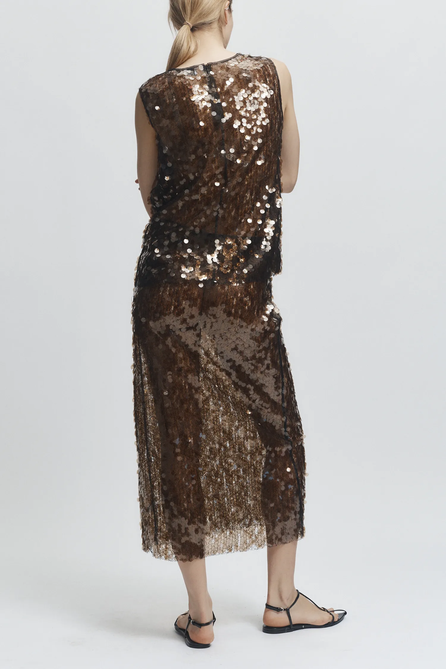 Briar Sequin Mesh Top, Toast sold by Saint Art product image thumbnail 3