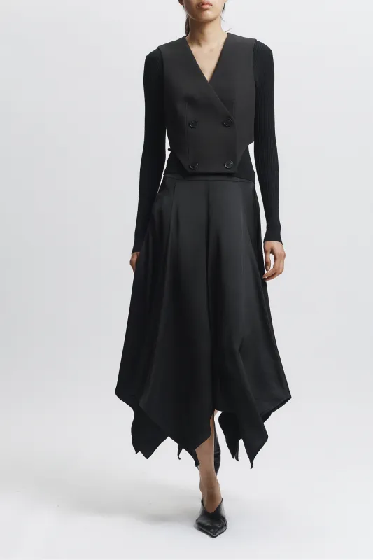Landon Panel Skirt, Black made by Saint Art